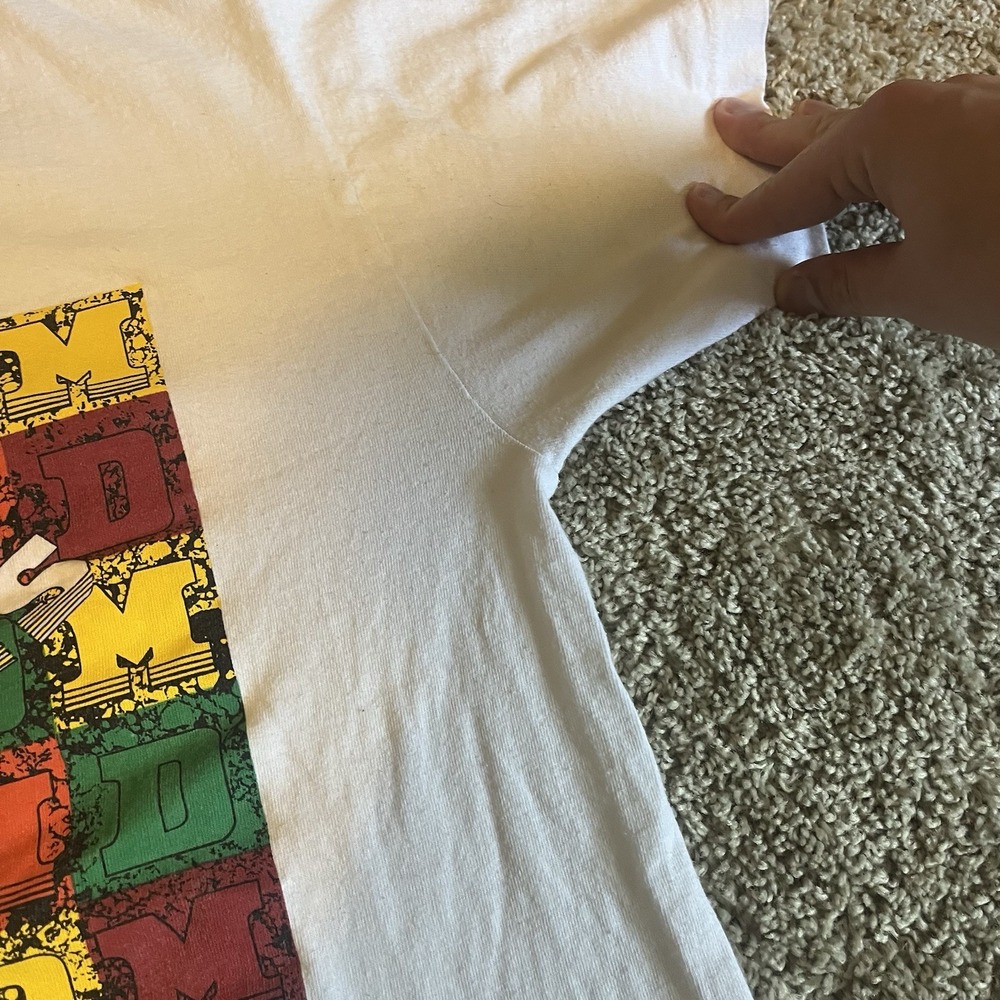 Vintage 90s Doc Martin Logo T Shirt Rainbow Graphic Men's Large USA Made - Picture 6 of 11